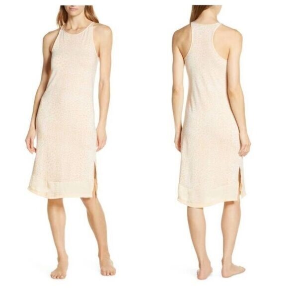 NEW Splendid Racerback Nightgown White & Peach XS - Picture 1 of 5